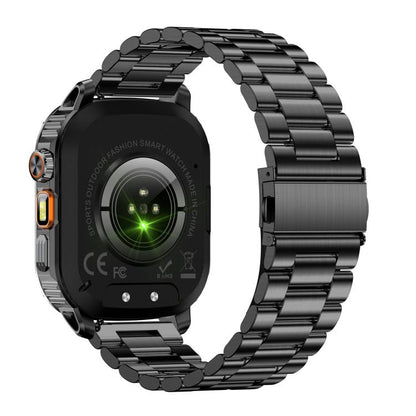 AK80 BT Call Smart Watch, Support Blood Oxygen / Blood Pressure / Heart Rate / Sports Health Monitoring Fitness Tracker(Black 3-Bead Steel) by bashfashion