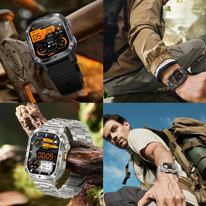 AK80 BT Call Smart Watch, Support Blood Oxygen / Blood Pressure / Heart Rate / Sports Health Monitoring Fitness Tracker(Silver 3-Bead Steel) by bashfashion