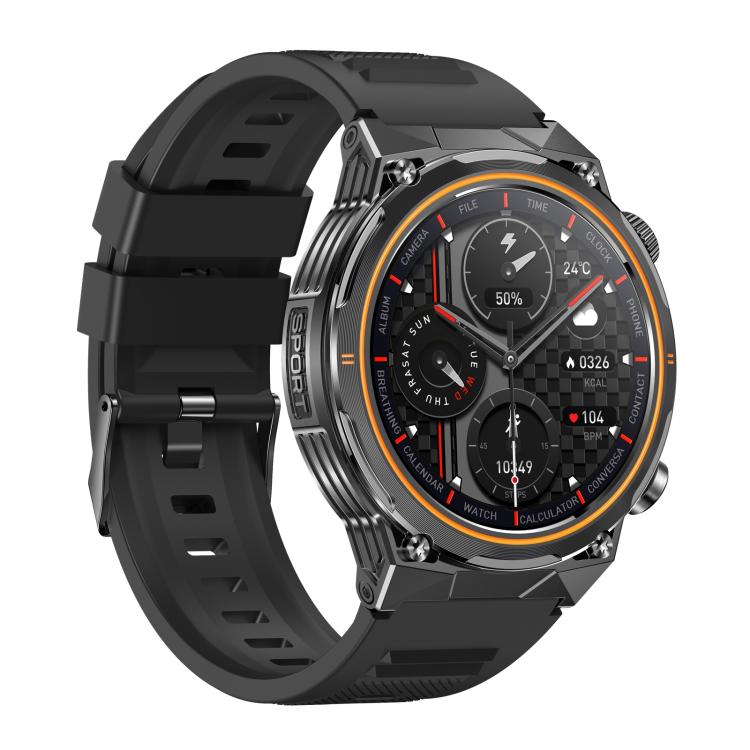 AK81 BT Call Smart Watch, Support Blood Pressure / Heart Rate / Sports Health Monitoring Fitness Tracker(Black Silicone) by bashfashion