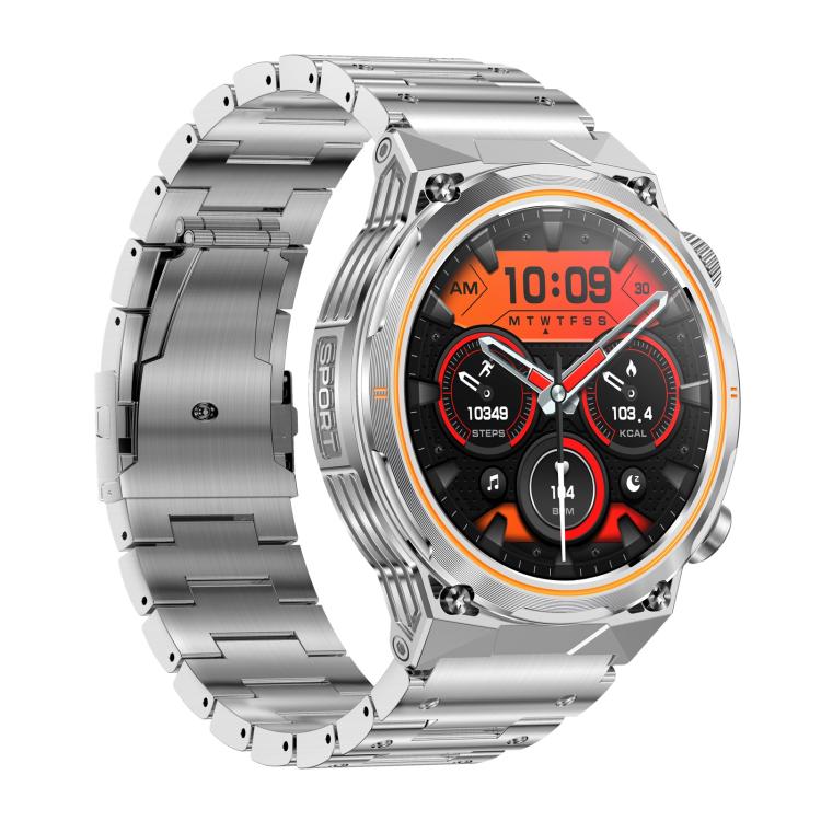 AK81 BT Call Smart Watch, Support Blood Pressure / Heart Rate / Sports Health Monitoring Fitness Tracker(Silver Steel) by bashfashion