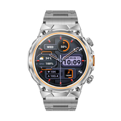 AK81 BT Call Smart Watch, Support Blood Pressure / Heart Rate / Sports Health Monitoring Fitness Tracker(Silver Steel) by bashfashion