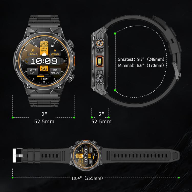 AK81 BT Call Smart Watch, Support Blood Pressure / Heart Rate / Sports Health Monitoring Fitness Tracker(Black Steel) by bashfashion