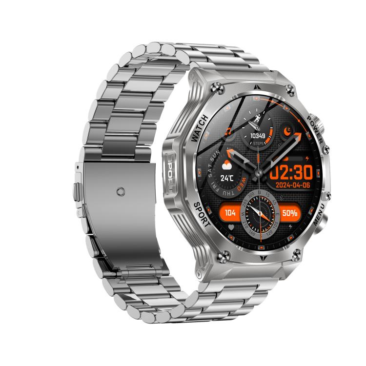 AK82 BT Call Smart Watch, Support Blood Oxygen / Blood Pressure / Heart Rate / Sports Health Monitoring Fitness Tracker(Silver Steel) by bashfashion