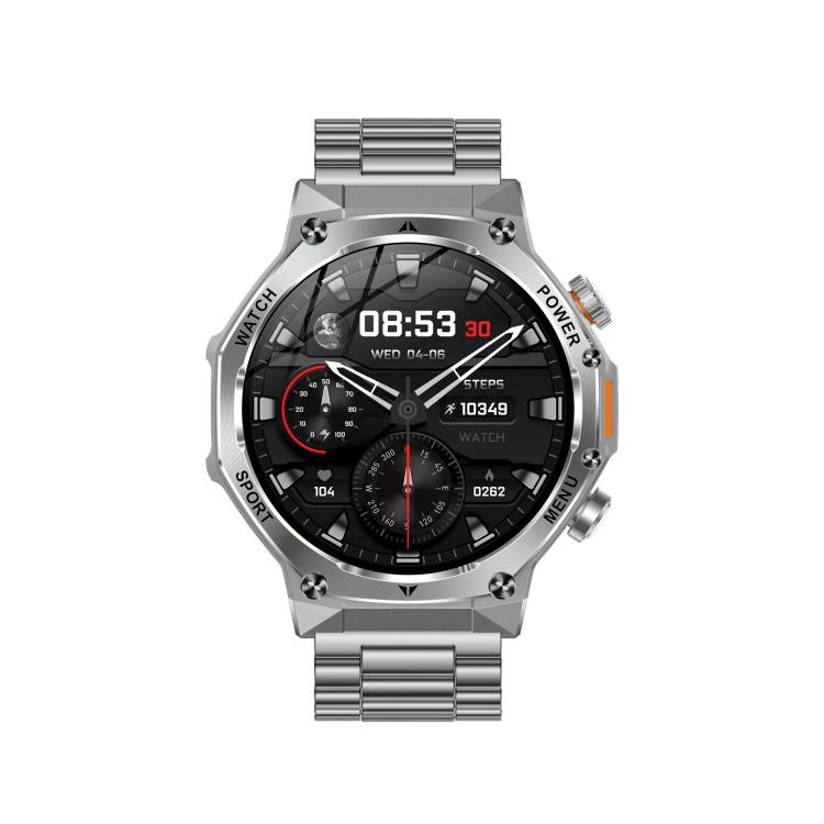 AK82 BT Call Smart Watch, Support Blood Oxygen / Blood Pressure / Heart Rate / Sports Health Monitoring Fitness Tracker(Silver Steel) by bashfashion