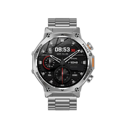 AK82 BT Call Smart Watch, Support Blood Oxygen / Blood Pressure / Heart Rate / Sports Health Monitoring Fitness Tracker(Silver Steel) by bashfashion