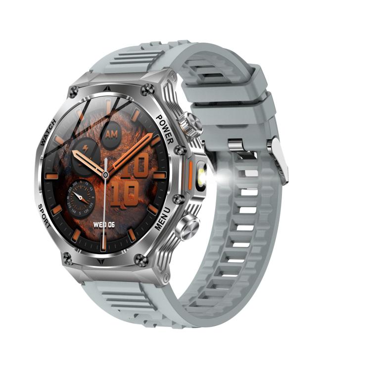 AK82 BT Call Smart Watch, Support Blood Oxygen / Blood Pressure / Heart Rate / Sports Health Monitoring Fitness Tracker(Silver Grey Silicone) by bashfashion