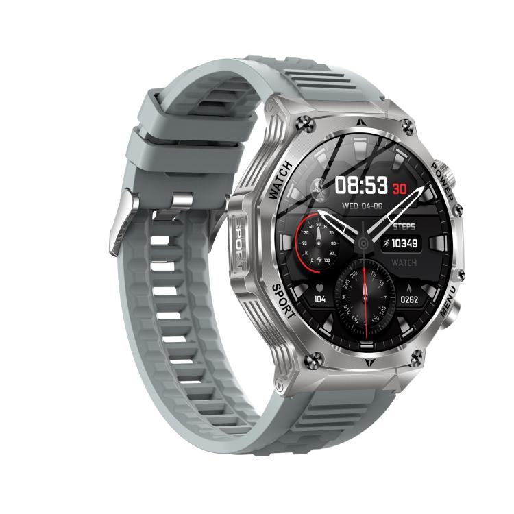 AK82 BT Call Smart Watch, Support Blood Oxygen / Blood Pressure / Heart Rate / Sports Health Monitoring Fitness Tracker(Silver Grey Silicone) by bashfashion