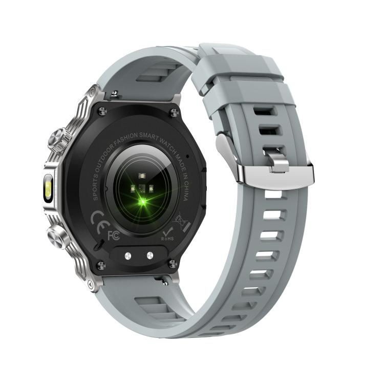 AK82 BT Call Smart Watch, Support Blood Oxygen / Blood Pressure / Heart Rate / Sports Health Monitoring Fitness Tracker(Silver Grey Silicone) by bashfashion