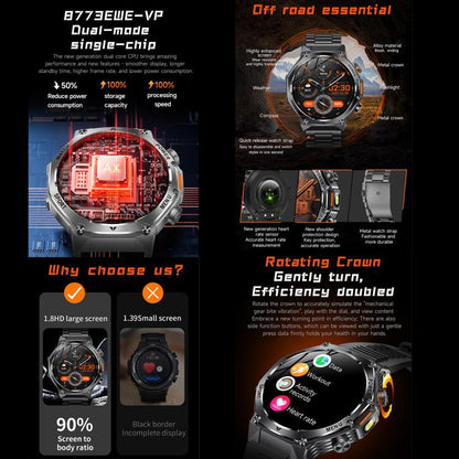 AK82 BT Call Smart Watch, Support Blood Oxygen / Blood Pressure / Heart Rate / Sports Health Monitoring Fitness Tracker(Space Gray Steel) by bashfashion