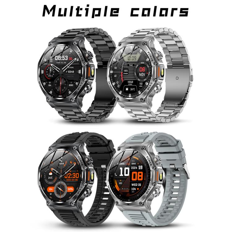 AK82 BT Call Smart Watch, Support Blood Oxygen / Blood Pressure / Heart Rate / Sports Health Monitoring Fitness Tracker(Silver Steel) by bashfashion