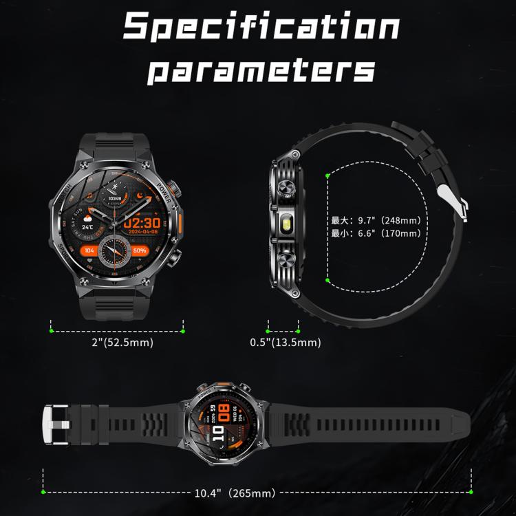 AK82 BT Call Smart Watch, Support Blood Oxygen / Blood Pressure / Heart Rate / Sports Health Monitoring Fitness Tracker(Space Gray Steel) by bashfashion