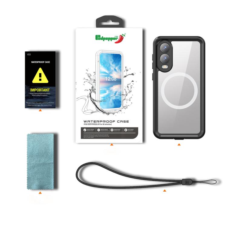 For Samsung Galaxy S25 Edge 5G RedPepper MagSafe IP68 Waterproof Phone Case(Black) by RedPepper