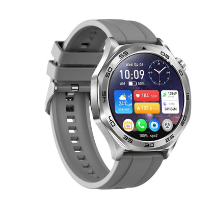 AK83 BT Call Smart Watch, Support Blood Pressure / Heart Rate / Sports Health Monitoring Fitness Tracker(Steel Grey Silicone) by bashfashion