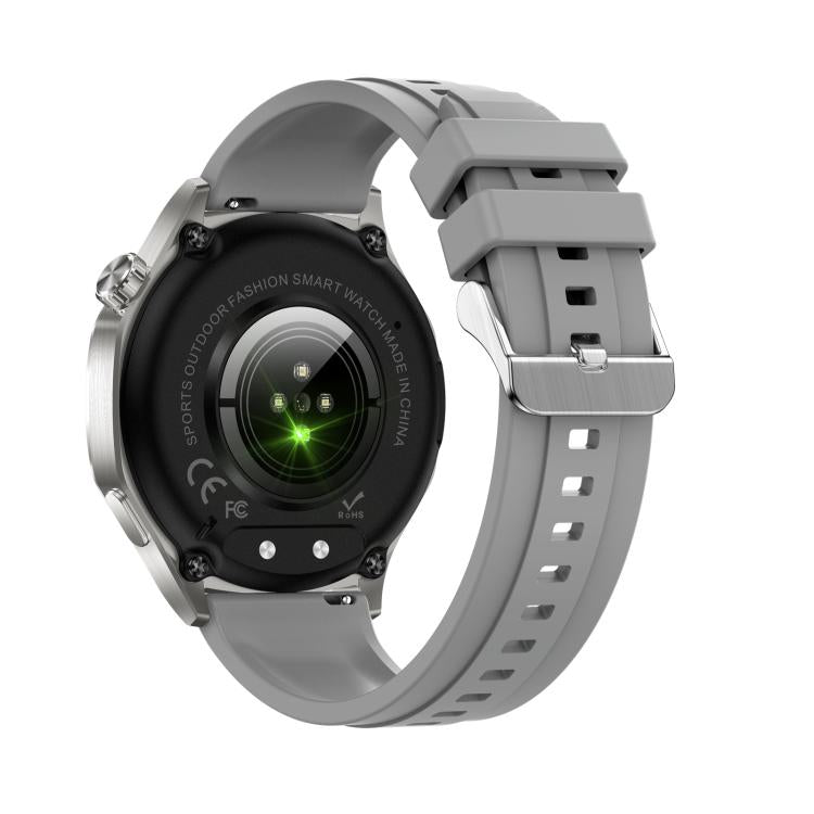 AK83 BT Call Smart Watch, Support Blood Pressure / Heart Rate / Sports Health Monitoring Fitness Tracker(Steel Grey Silicone) by bashfashion