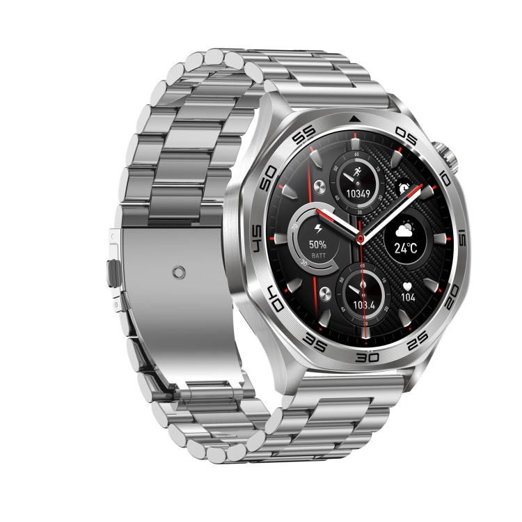 AK83 BT Call Smart Watch, Support Blood Pressure / Heart Rate / Sports Health Monitoring Fitness Tracker(Steel 3-Bead Steel) by bashfashion