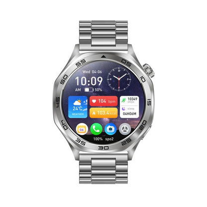 AK83 BT Call Smart Watch, Support Blood Pressure / Heart Rate / Sports Health Monitoring Fitness Tracker(Steel 3-Bead Steel) by bashfashion