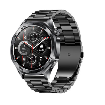 AK83 BT Call Smart Watch, Support Blood Pressure / Heart Rate / Sports Health Monitoring Fitness Tracker(Black 3-Bead Steel) by bashfashion