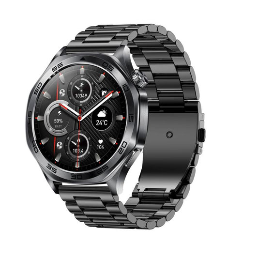 AK83 BT Call Smart Watch, Support Blood Pressure / Heart Rate / Sports Health Monitoring Fitness Tracker(Black 3-Bead Steel) by bashfashion