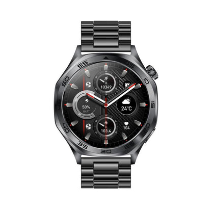 AK83 BT Call Smart Watch, Support Blood Pressure / Heart Rate / Sports Health Monitoring Fitness Tracker(Black 3-Bead Steel) by bashfashion