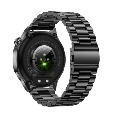 AK83 BT Call Smart Watch, Support Blood Pressure / Heart Rate / Sports Health Monitoring Fitness Tracker(Black 3-Bead Steel) by bashfashion