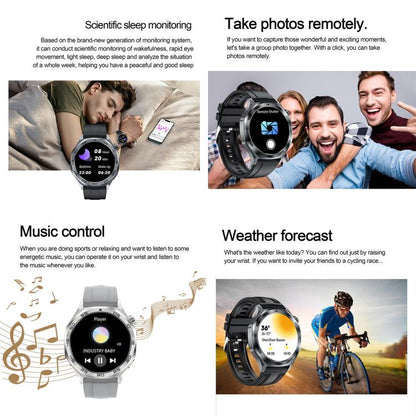 AK83 BT Call Smart Watch, Support Blood Pressure / Heart Rate / Sports Health Monitoring Fitness Tracker(Steel Grey Silicone) by bashfashion