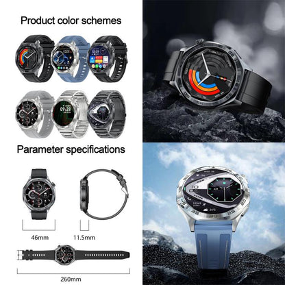 AK83 BT Call Smart Watch, Support Blood Pressure / Heart Rate / Sports Health Monitoring Fitness Tracker(Steel 3-Bead Steel) by bashfashion