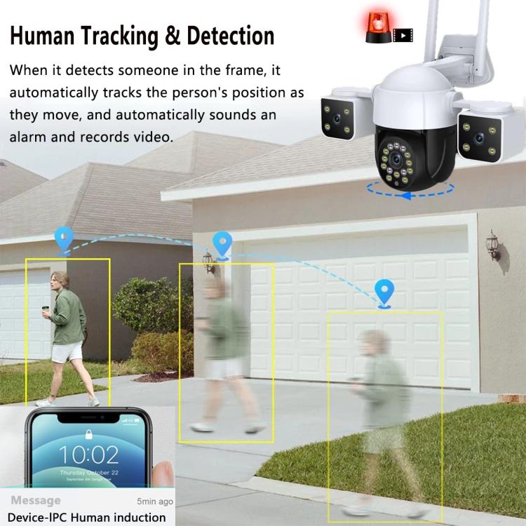 QX155 6MP Triple Camera SE Asia 4G Version Supports Humanoid Detection(EU Plug) by bashfashion