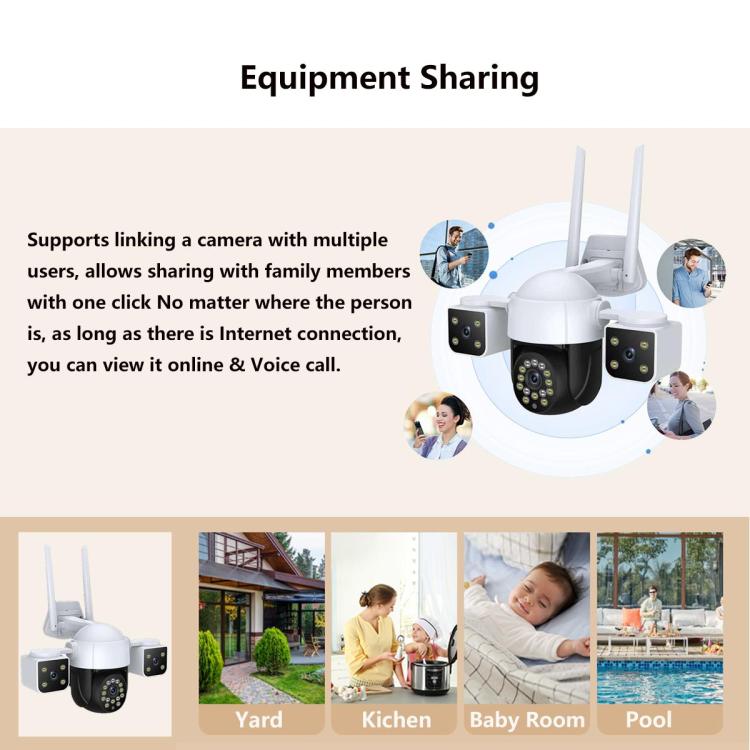 QX155 6MP Triple Camera SE Asia 4G Version Supports Humanoid Detection(US Plug) by bashfashion