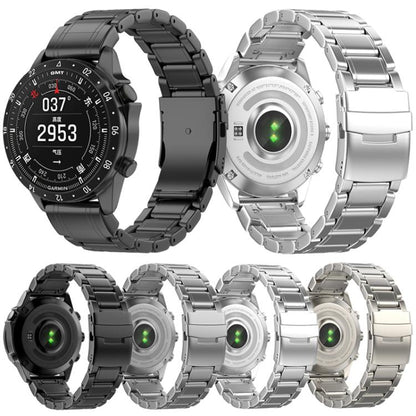 For Gamin 26mm Safety Buckle Pure Titanium Metal Watch Band(Black) by bashfashion