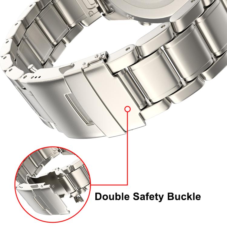 For Gamin 26mm Safety Buckle Pure Titanium Metal Watch Band(Black) by bashfashion