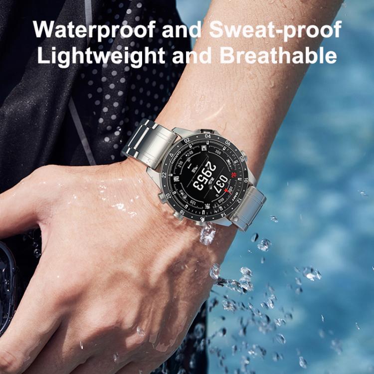 For Gamin 26mm Safety Buckle Pure Titanium Metal Watch Band(Black) by bashfashion