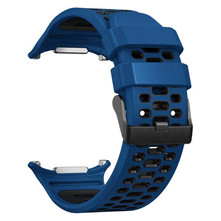 For Samsung Galaxy Watch Ultra 47mm / Ultra 2025 Two Color Silicone Breathable Watch Band(Blue Black) by bashfashion