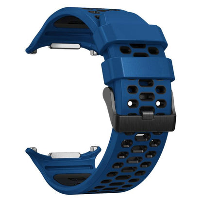 For Samsung Galaxy Watch Ultra 47mm / Ultra 2025 Two Color Silicone Breathable Watch Band(Blue Black) by bashfashion