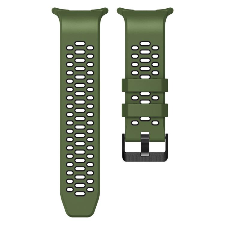 For Samsung Galaxy Watch Ultra 47mm / Ultra 2025 Two Color Silicone Breathable Watch Band(Army Green Black) by bashfashion