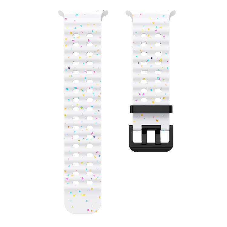 For Samsung Galaxy Watch Ultra 47mm / Ultra 2025 Dual Buckle Colorful Dots Silicone Watch Band(White) by bashfashion