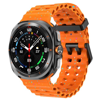 For Samsung Galaxy Watch Ultra 47mm / Ultra 2025 Dual Buckle Colorful Dots Silicone Watch Band(Orange) by bashfashion