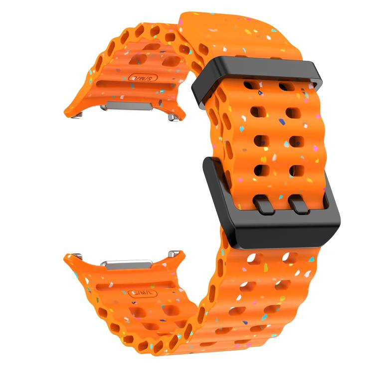 For Samsung Galaxy Watch Ultra 47mm / Ultra 2025 Dual Buckle Colorful Dots Silicone Watch Band(Orange) by bashfashion