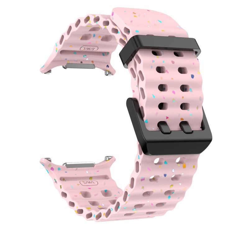For Samsung Galaxy Watch Ultra 47mm / Ultra 2025 Dual Buckle Colorful Dots Silicone Watch Band(Pink) by bashfashion