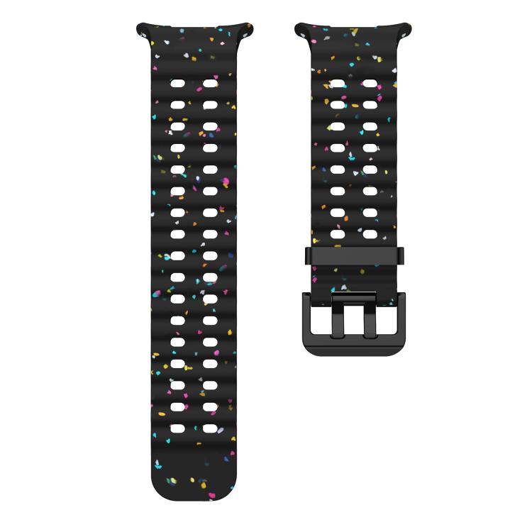 For Samsung Galaxy Watch Ultra 47mm / Ultra 2025 Dual Buckle Colorful Dots Silicone Watch Band(Black) by bashfashion