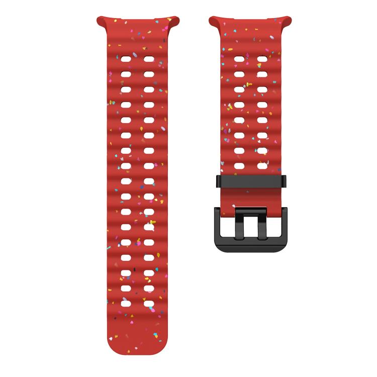 For Samsung Galaxy Watch Ultra 47mm / Ultra 2025 Dual Buckle Colorful Dots Silicone Watch Band(Red) by bashfashion