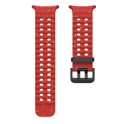 For Samsung Galaxy Watch Ultra 47mm / Ultra 2025 Dual Buckle Colorful Dots Silicone Watch Band(Red) by bashfashion
