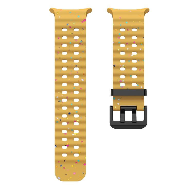 For Samsung Galaxy Watch Ultra 47mm / Ultra 2025 Dual Buckle Colorful Dots Silicone Watch Band(Yellow) by bashfashion