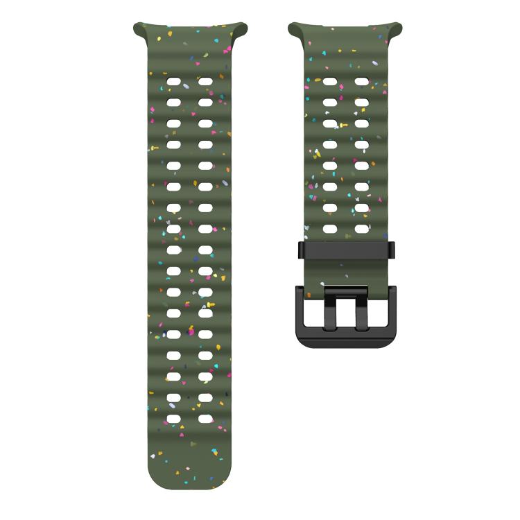 For Samsung Galaxy Watch Ultra 47mm / Ultra 2025 Dual Buckle Colorful Dots Silicone Watch Band(Army Green) by bashfashion