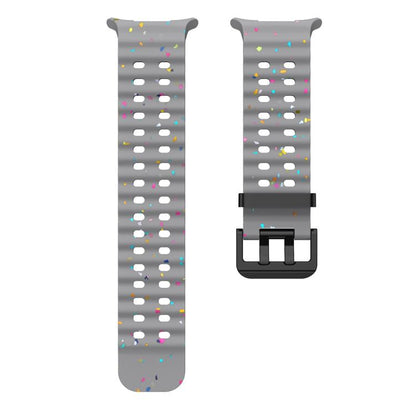 For Samsung Galaxy Watch Ultra 47mm / Ultra 2025 Dual Buckle Colorful Dots Silicone Watch Band(Space Gray) by bashfashion