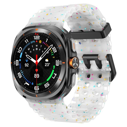 For Samsung Galaxy Watch Ultra 47mm / Ultra 2025 Dual Buckle Colorful Dots Silicone Watch Band(Transparent) by bashfashion