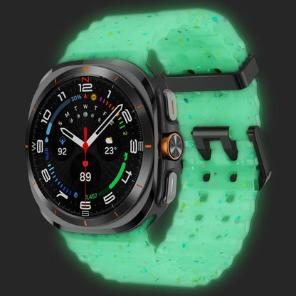 For Samsung Galaxy Watch Ultra 47mm / Ultra 2025 Dual Buckle Colorful Dots Silicone Watch Band(Transparent Luminous) by bashfashion