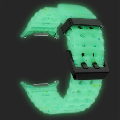 For Samsung Galaxy Watch Ultra 47mm / Ultra 2025 Dual Buckle Colorful Dots Silicone Watch Band(Transparent Luminous) by bashfashion