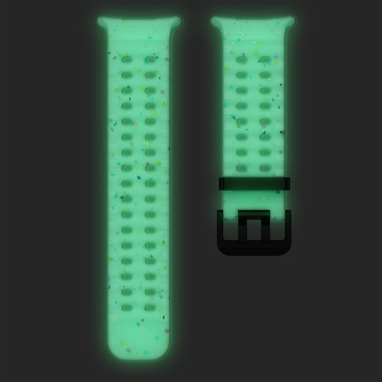 For Samsung Galaxy Watch Ultra 47mm / Ultra 2025 Dual Buckle Colorful Dots Silicone Watch Band(Transparent Luminous) by bashfashion