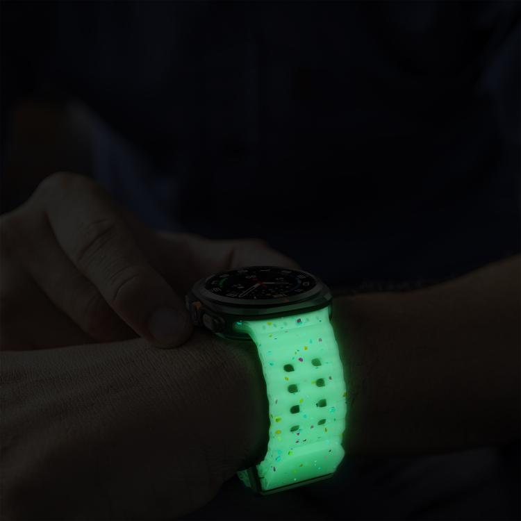 For Samsung Galaxy Watch Ultra 47mm / Ultra 2025 Dual Buckle Colorful Dots Silicone Watch Band(Transparent Luminous) by bashfashion