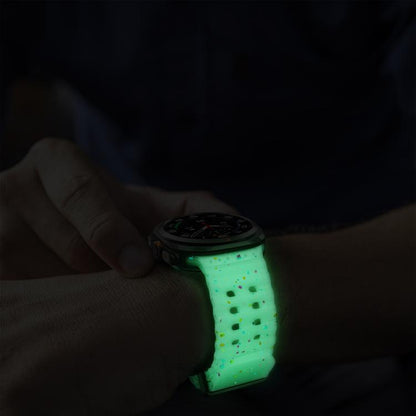 For Samsung Galaxy Watch Ultra 47mm / Ultra 2025 Dual Buckle Colorful Dots Silicone Watch Band(Transparent Luminous) by bashfashion